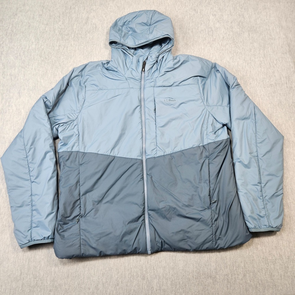 L.L. Bean Jacket Mens 2XL Blue Primaloft Packaway Air Hoodie Insulated